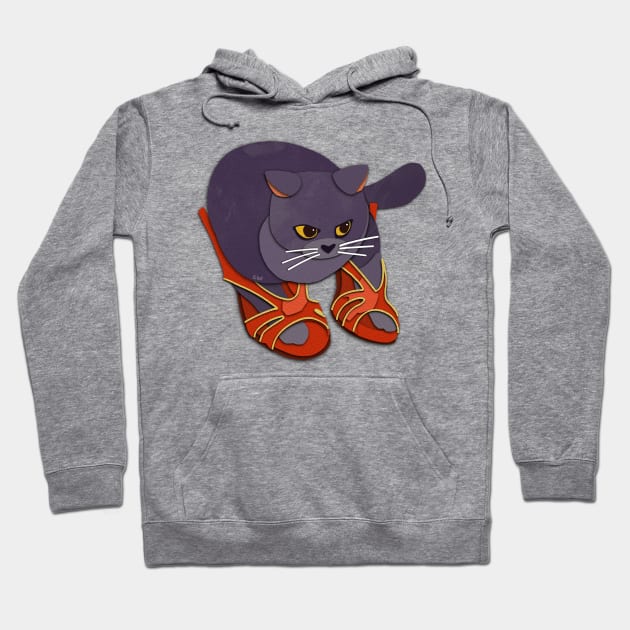 Paper Cut Cats Series! He shoe too big Hoodie by Catwheezie